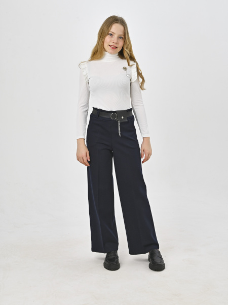 210KG Брюки палаццо утепл. д/д (темно-синий размер 34(128))