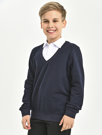 5007 Джемпер/обманка д/м (темно-синий,белый весь размерный ряд)