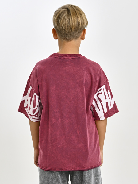 5335 Футболка оверсайз д/м (бордовый весь размерный ряд)