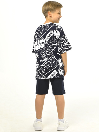 3152 Футболка д/м оверсайз (темно-синий весь размерный ряд)