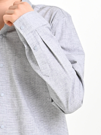 4885 Рубашка дл.р. д/м (серый меланж весь размерный ряд)