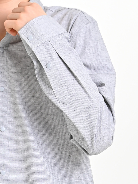 4885 Рубашка дл.р. д/м (серый меланж весь размерный ряд)