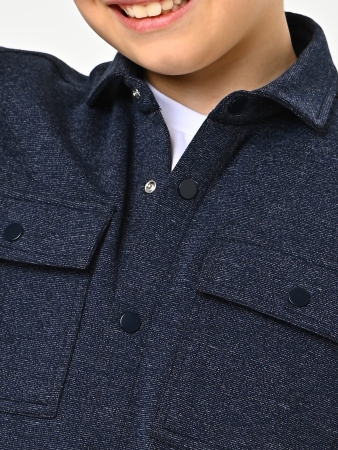 4236 Жакет/рубашка д/м (темно-синий,серый весь размерный ряд)