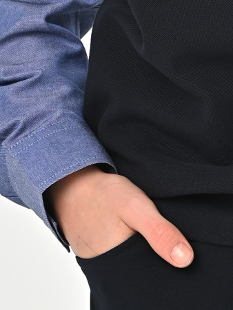 4822 Рубашка/обманка д/м (темно-синий,джинсовый весь размерный ряд)