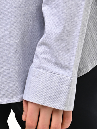 4887 Рубашка дл.р. д/м (синий меланж весь размерный ряд)