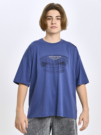 5435 Футболка оверсайз д/м (джинсовый 152)