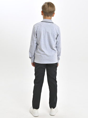 4134 Поло д/м дл.р. (серый меланж весь размерный ряд)