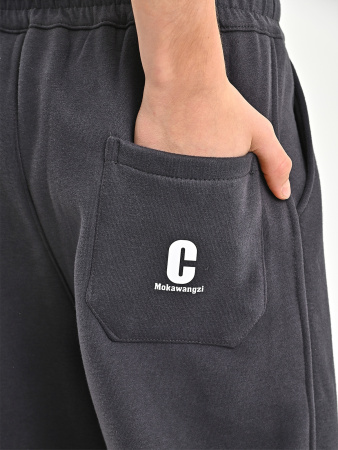 M862-1-Ch Брюки спорт утепл. д/м (темно-серый весь размерный ряд)