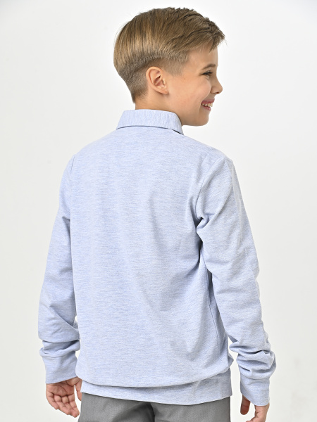 4359 Поло дл.р. д/м (серый меланж весь размерный ряд)