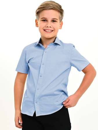 4077 Рубашка к.р. д/м (голубой весь размерный ряд)
