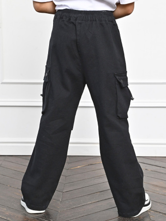 24205KG Брюки карго уни. (черный весь размерный ряд)