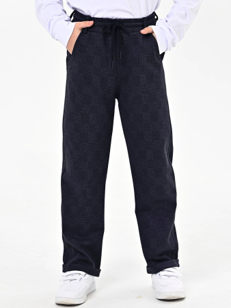 4329 Брюки д/м клетка (синий весь размерный ряд)