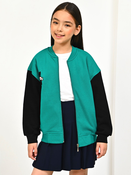 10493 Толстовка утепл. д/д (изумруд весь размерный ряд)