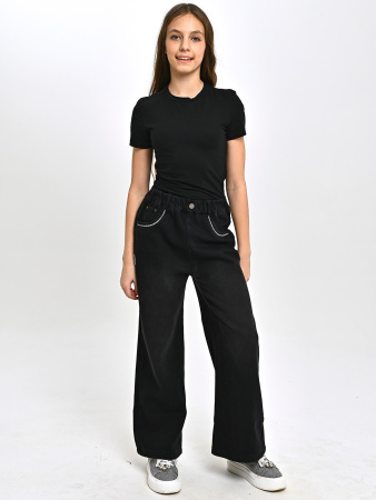 T8045-Ch Джинсы утепленные д/д (черный весь размерный ряд)