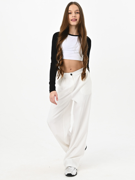 2581KG Брюки палаццо д/д (белые 38(140))