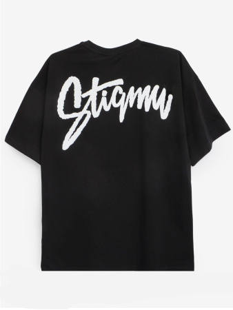 3029 Футболка д/м оверсайз (черный весь размерный ряд)