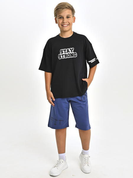 5374 Футболка оверсайз д/м (Лакоста) (черный весь размерный ряд)