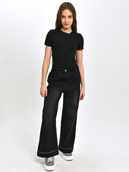 T9020-Ch Джинсы утепленные д/д (черный весь размерный ряд)