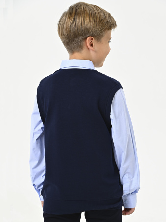 4238 Рубашка/обманка д/м (темно-синий,голубой весь размерный ряд)