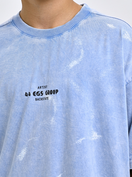 5338 Футболка оверсайз д/м (голубой весь размерный ряд)