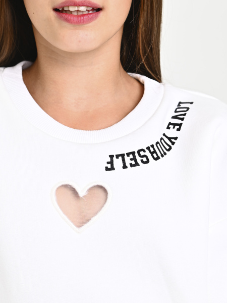 825557 Толстовка утепл. д/д (белый 158)