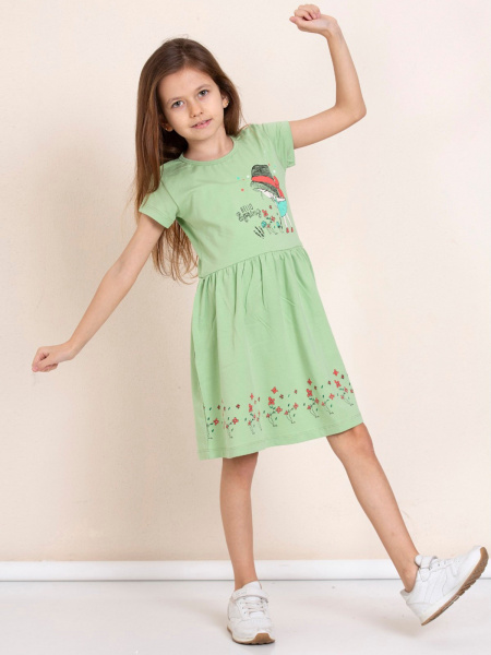 7383 Платье  (зеленый весь размерный ряд)