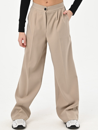 2581KG Брюки палаццо д/д (бежевый весь размерный ряд)
