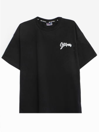 3029 Футболка д/м оверсайз (черный весь размерный ряд)