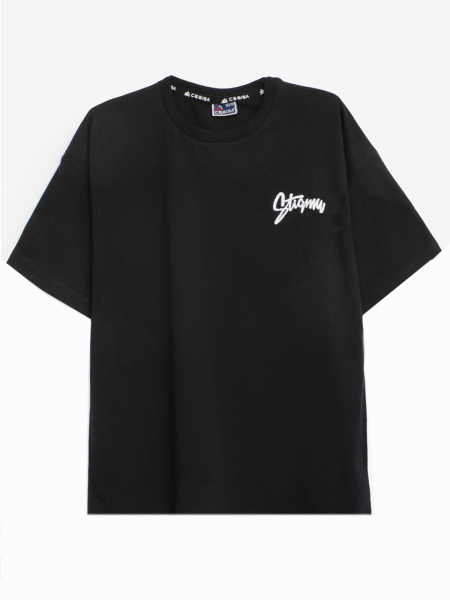 3029 Футболка д/м оверсайз (черный весь размерный ряд)