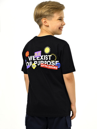 3058 Футболка д/м (черный весь размерный ряд)