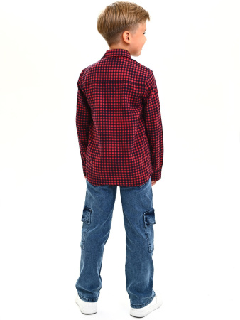 2702 Рубашка д/м клетка  (красный весь размерный ряд)