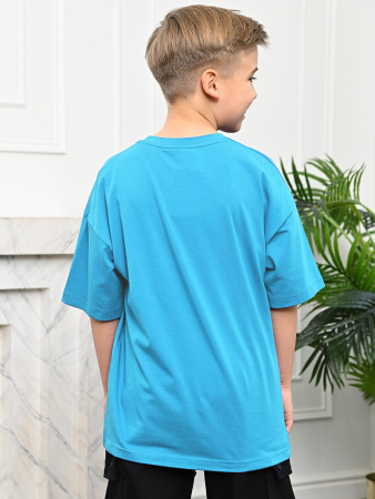 3135 Футболка д/м оверсайз (бирюза весь размерный ряд)