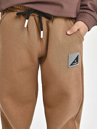 8019-B Брюки спорт утепл. д/м (коричневый 128)