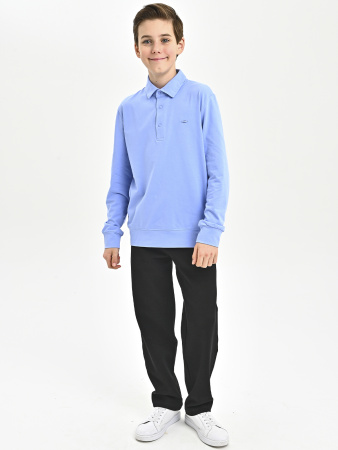 4393 Поло д/м дл.р. (голубой весь размерный ряд)