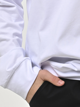 4927 Поло дл.р. д/м  оверсайз (белый весь размерный ряд)