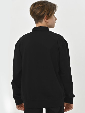 4926 Поло дл.р. д/м оверсайз (черный весь размерный ряд)