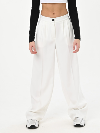 2581KG Брюки палаццо д/д (белый весь размерный ряд)