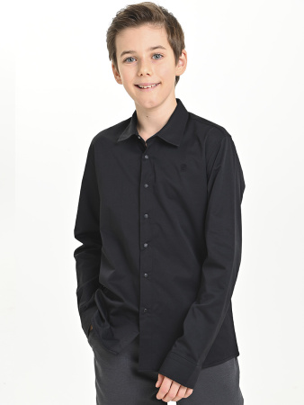 4857 Рубашка дл.р. д/м (черный весь размерный ряд)