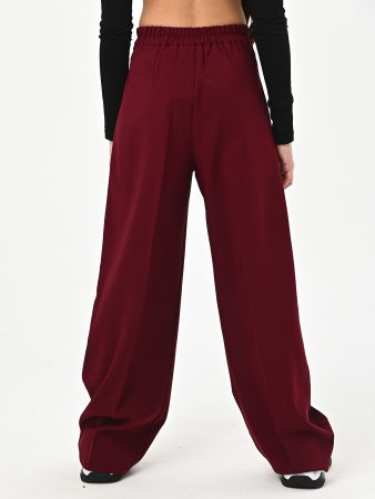 2581KG Брюки палаццо д/д (бордовый весь размерный ряд)