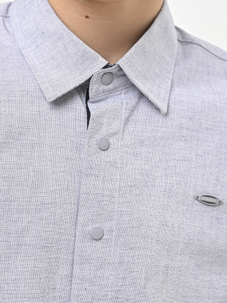 4887 Рубашка дл.р. д/м (синий меланж весь размерный ряд)