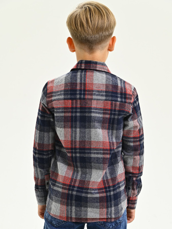 2693 Рубашка д/м клетка  (синий,красный весь размерный ряд)