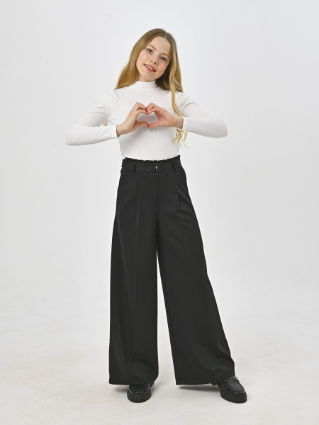 1106K Брюки палаццо д/д (черный весь размерный ряд)