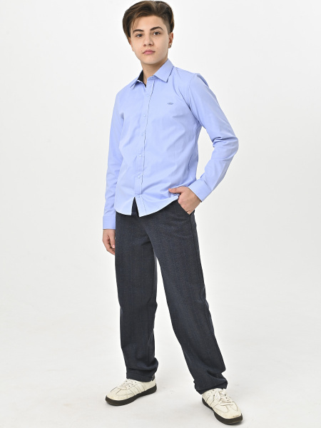 4777 Рубашка дл.р. д/м (ярко-голубой весь размерный ряд)