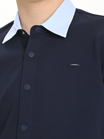 4816 Рубашка трик.(батал) дл.р. д/м (темно-синий,голубой весь размерный ряд)