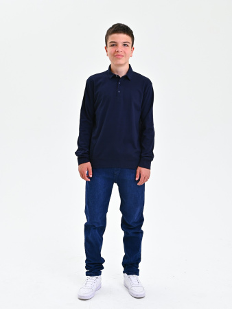 2573 Поло дл.р. д/м (темно-синий весь размерный ряд)