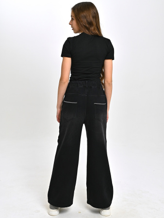 T8045-Ch Джинсы утепленные д/д (черный весь размерный ряд)