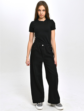 T9030-Ch Джинсы утепленные д/д (черный весь размерный ряд)