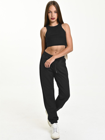 10466 Брюки спорт д/д (черный весь размерный ряд)