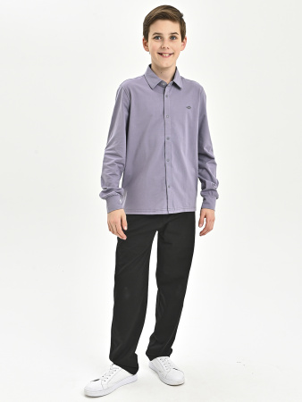 4808 Рубашка трик.(батал) дл.р. д/м (темно-серый весь размерный ряд)