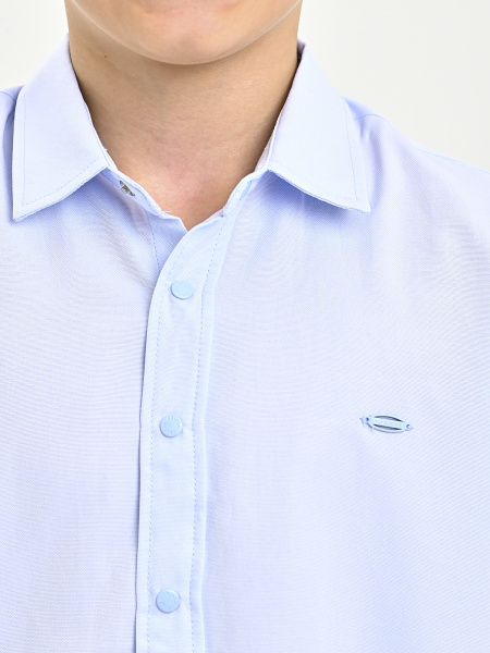 4601 Рубашка (батал) дл.р. д/м (голубой весь размерный ряд)